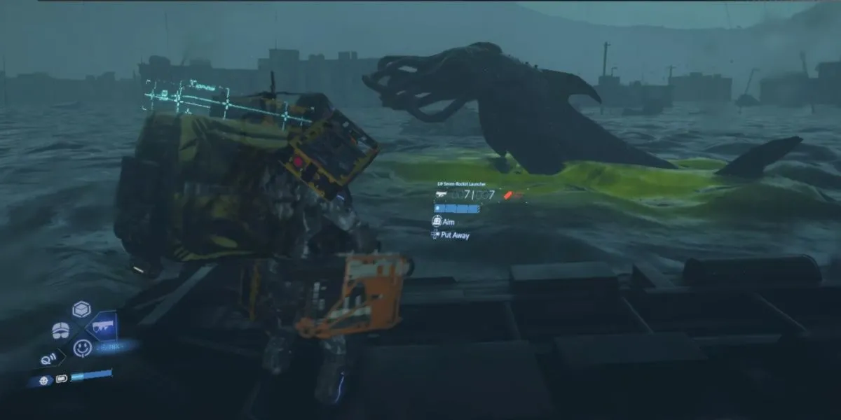 thành tựu Showdown at the Tar Lake Death Stranding 2, đánh bại boss hồ hắc ín