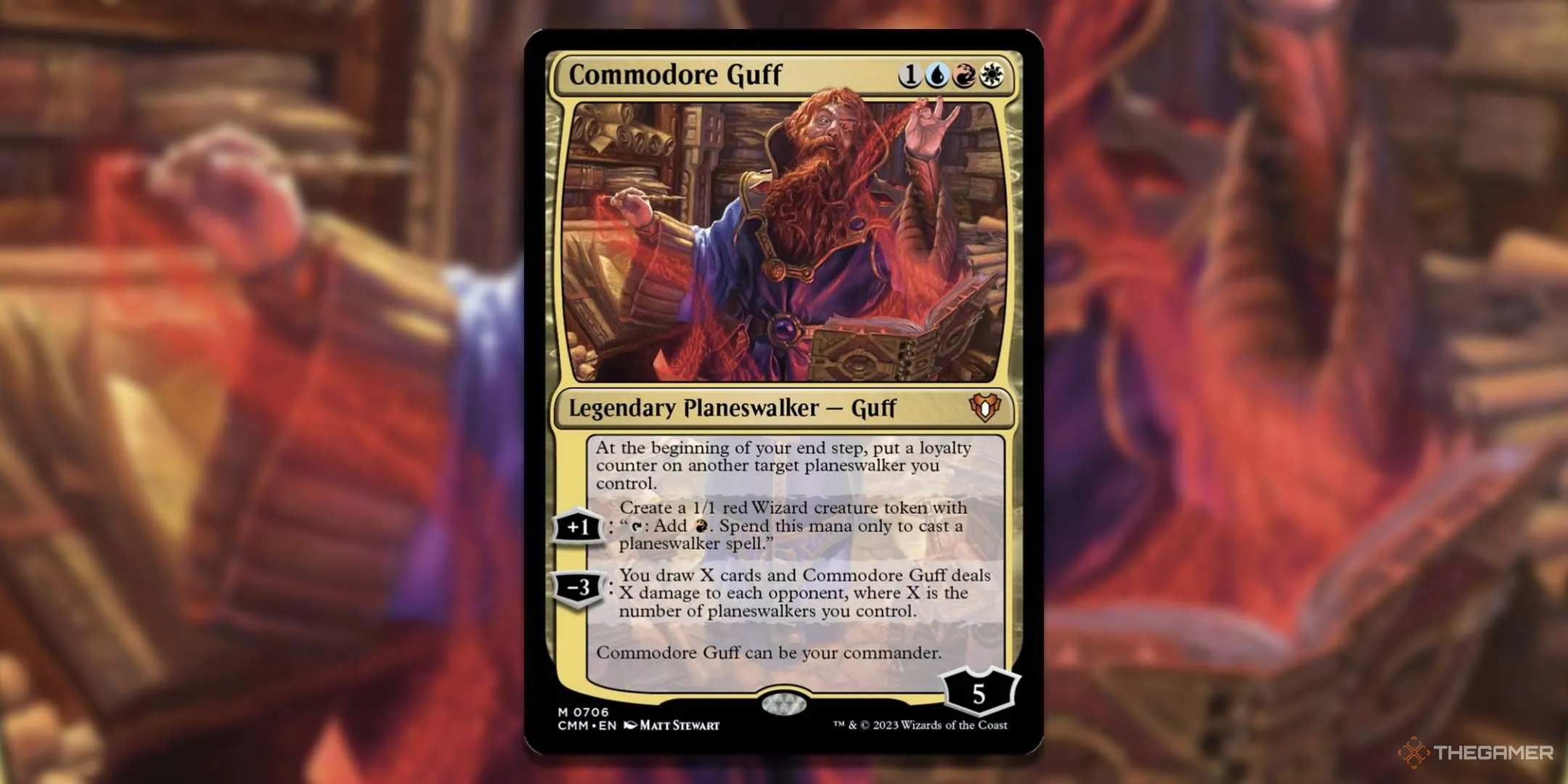 Thẻ bài Commodore Guff MTG, biểu tượng cho sức mạnh Planeswalker trong Commander deck Planeswalker Party.