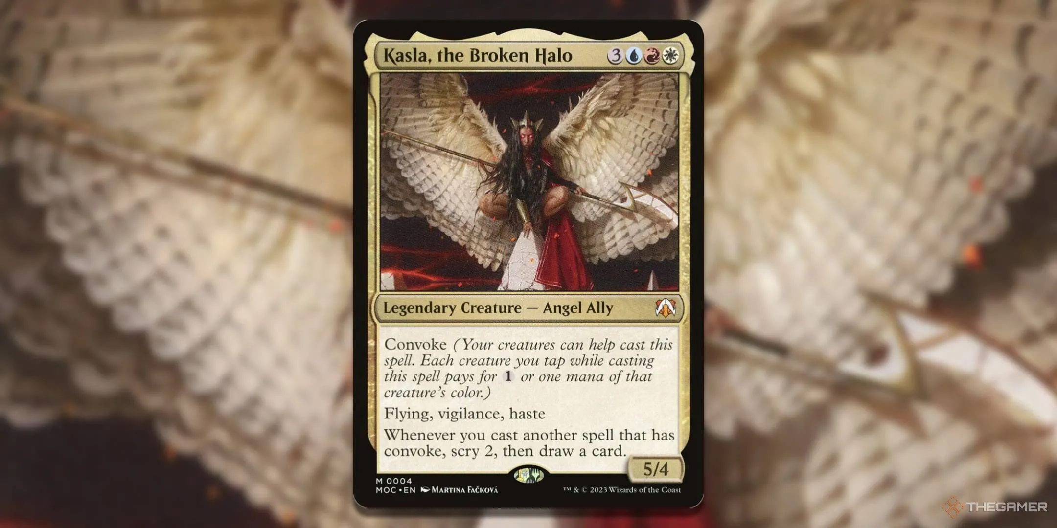 Thẻ bài Kasla, The Broken Halo MTG, chỉ huy của Divine Convocation, tập trung vào chiến thuật Convoke và tràn ngập quái vật.