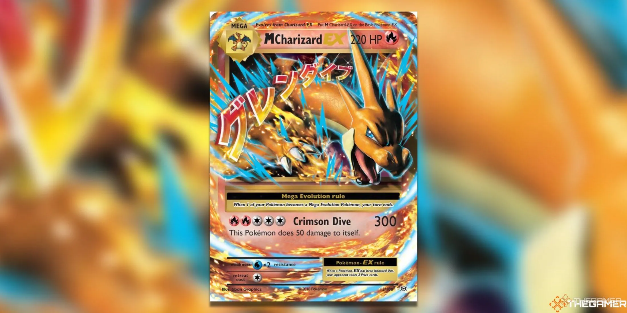 Thẻ bài M Charizard EX Ultra Rare từ set XY Evolutions trong Pokemon TCG