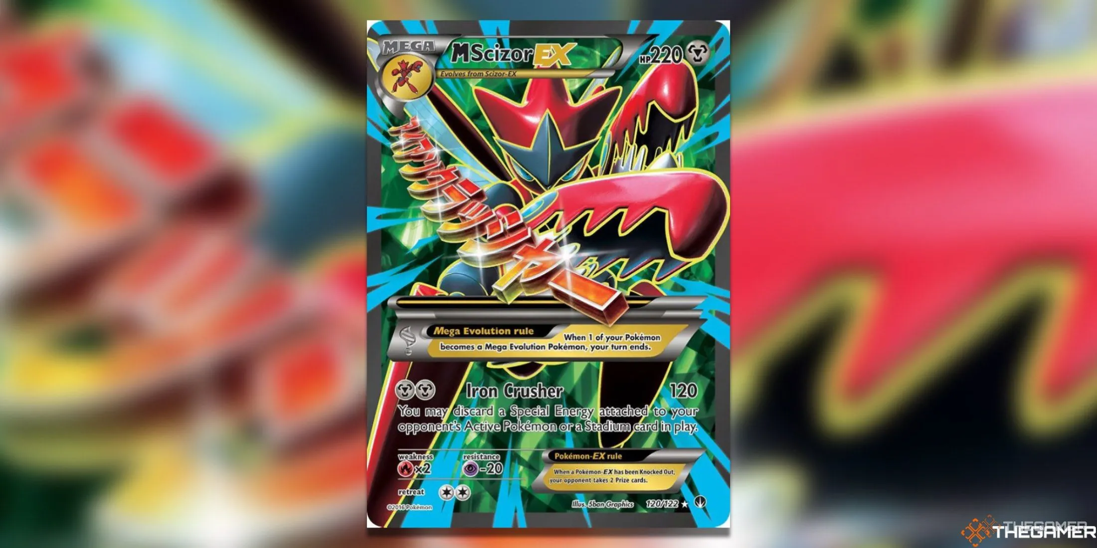 Thẻ bài Mega Scizor EX Full Art từ set XY BREAKpoint trong Pokemon TCG
