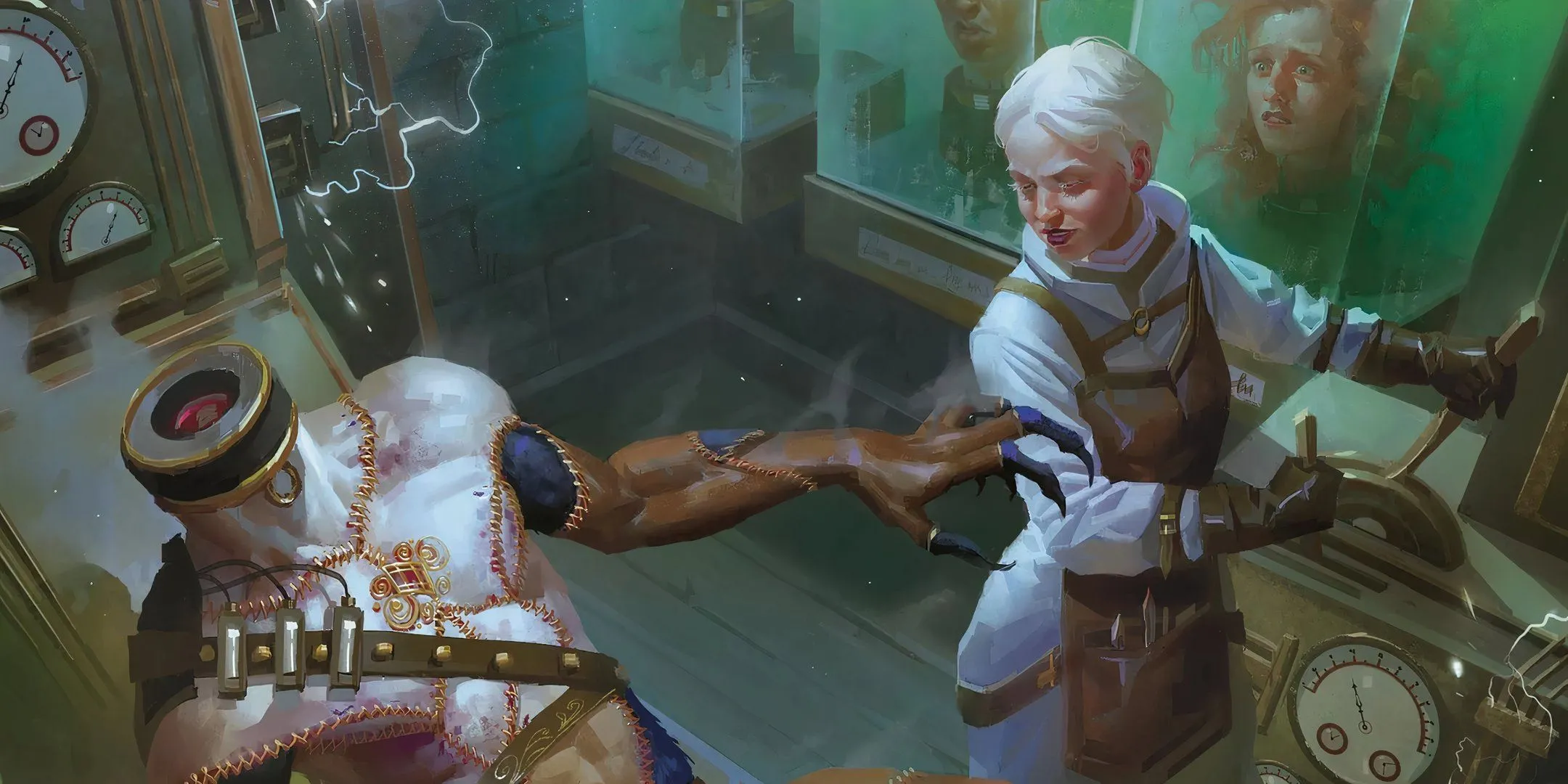 Tiến sĩ Viktra Mordenheim thực hiện thí nghiệm trên cơ thể trong nghệ thuật Dungeons &amp; Dragons