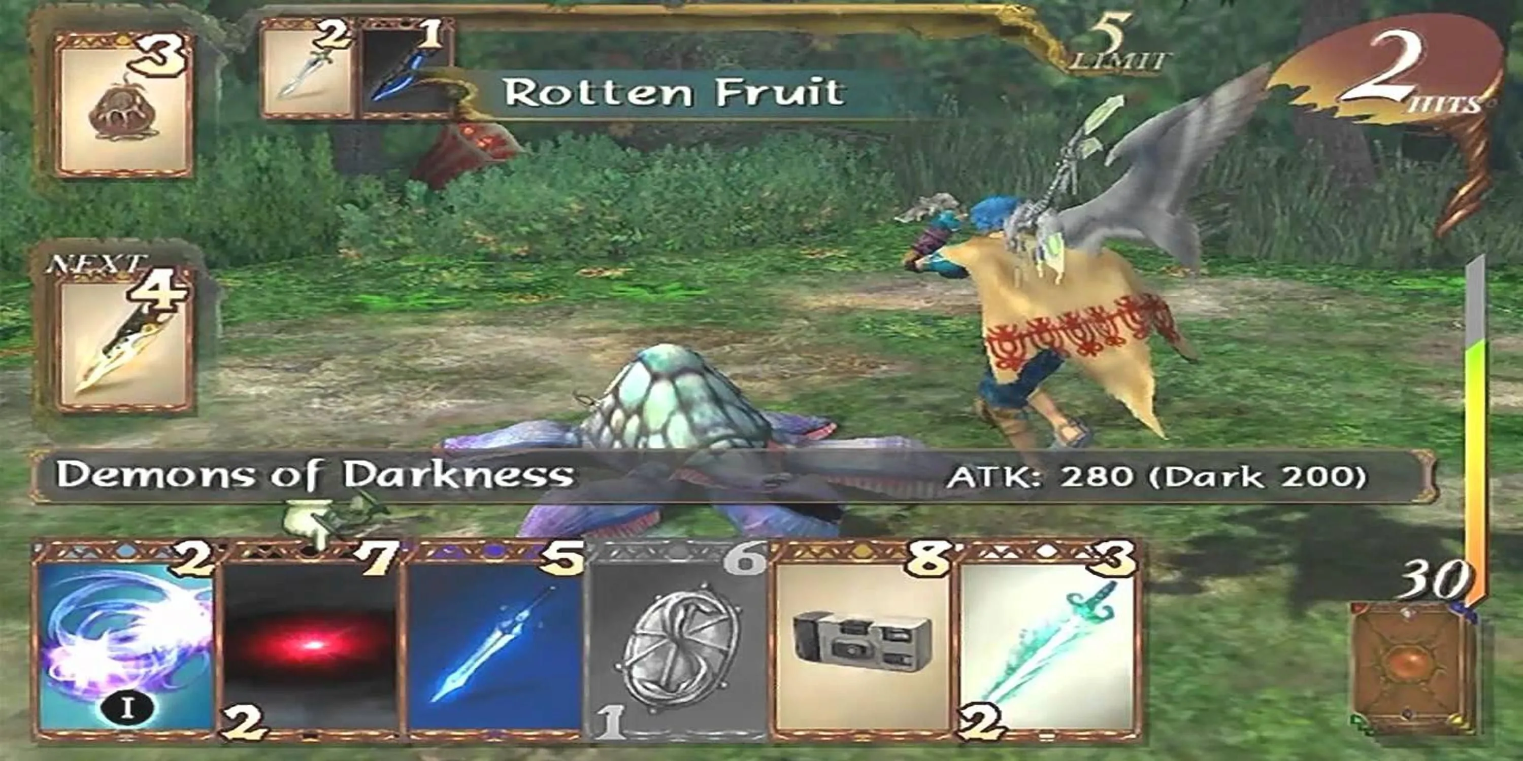 Trận chiến đầy chiến thuật trong Baten Kaitos Origins, thể hiện cơ chế thẻ bài đổi mới