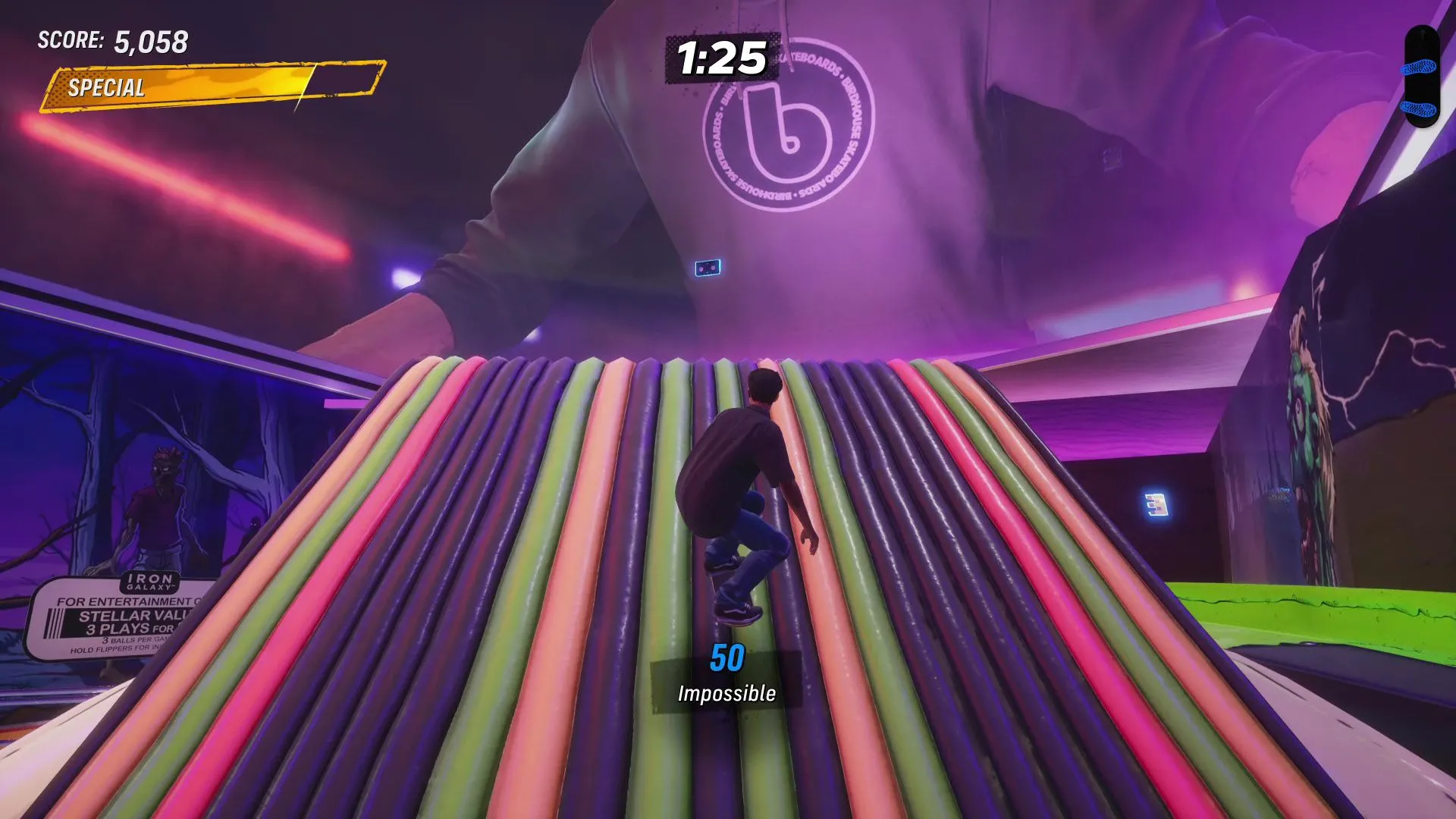 Vị trí cuộn băng bí mật trên dây điện trong màn Pinball của Tony Hawk's Pro Skater 3 + 4
