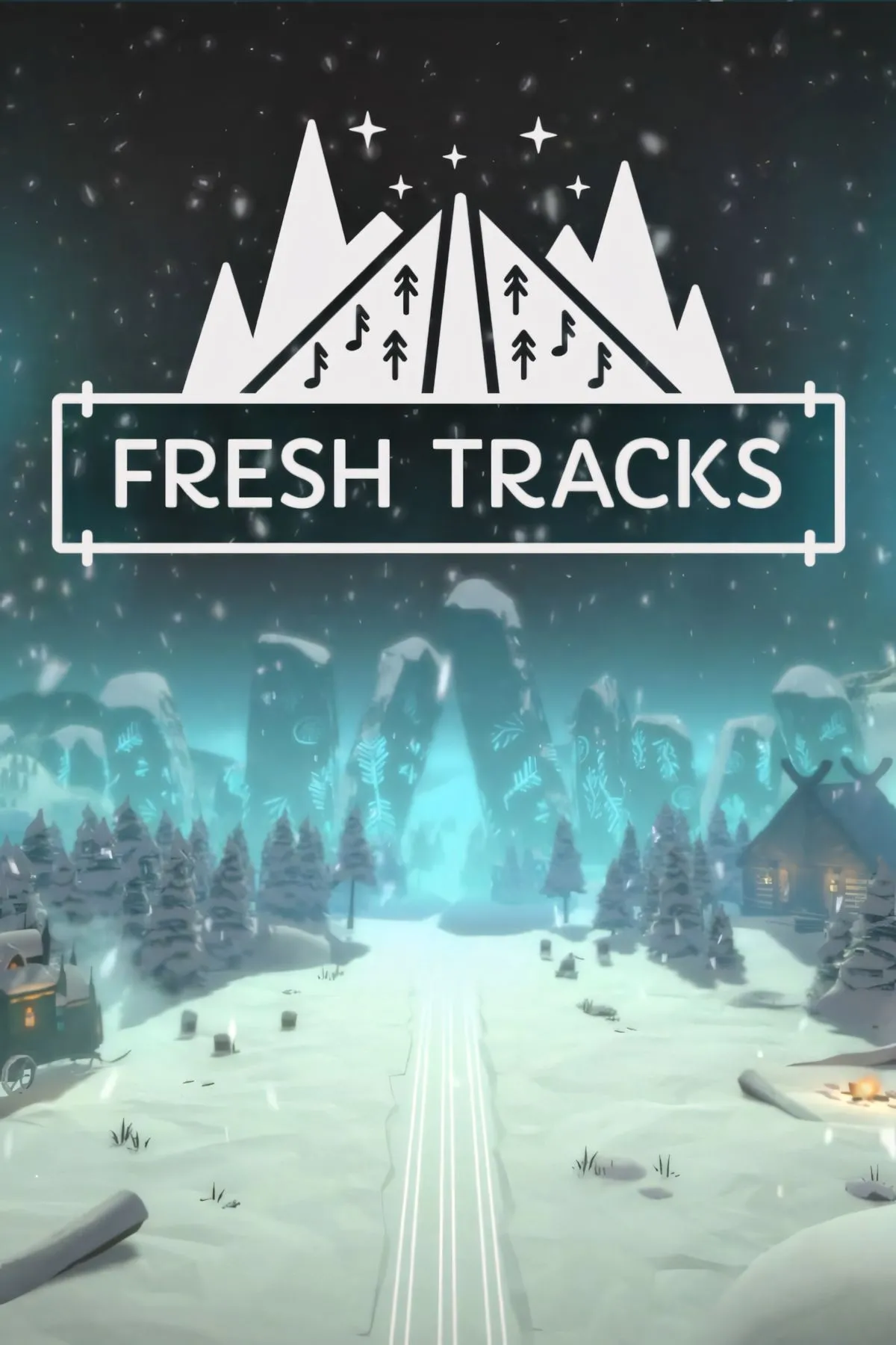 Ảnh bìa chính thức của game Fresh Tracks, thể hiện phong cách nghệ thuật độc đáo và tinh thần phiêu lưu tốc độ.
