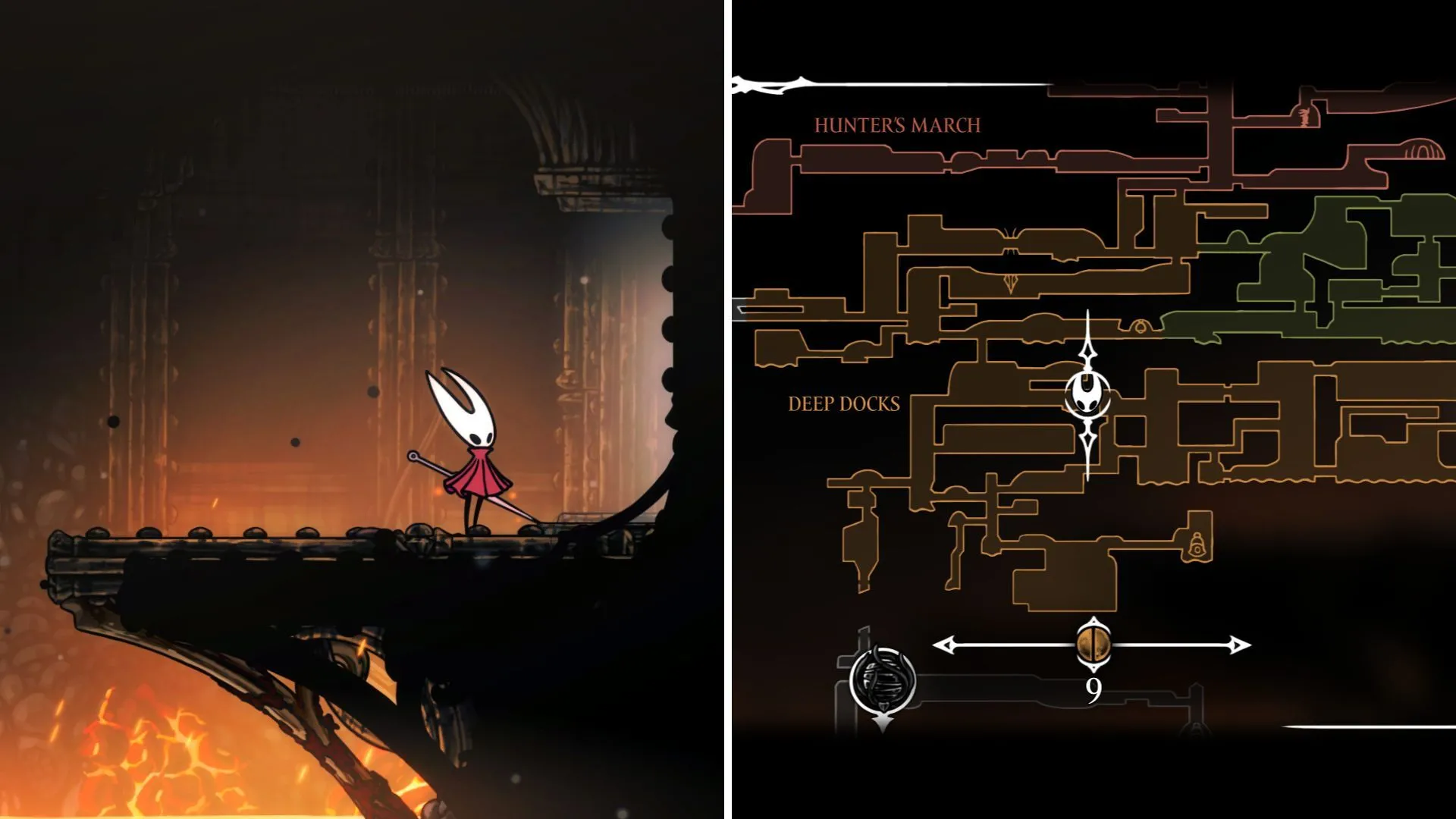 Cánh cửa khóa ở Deep Docks trong Hollow Knight Silksong