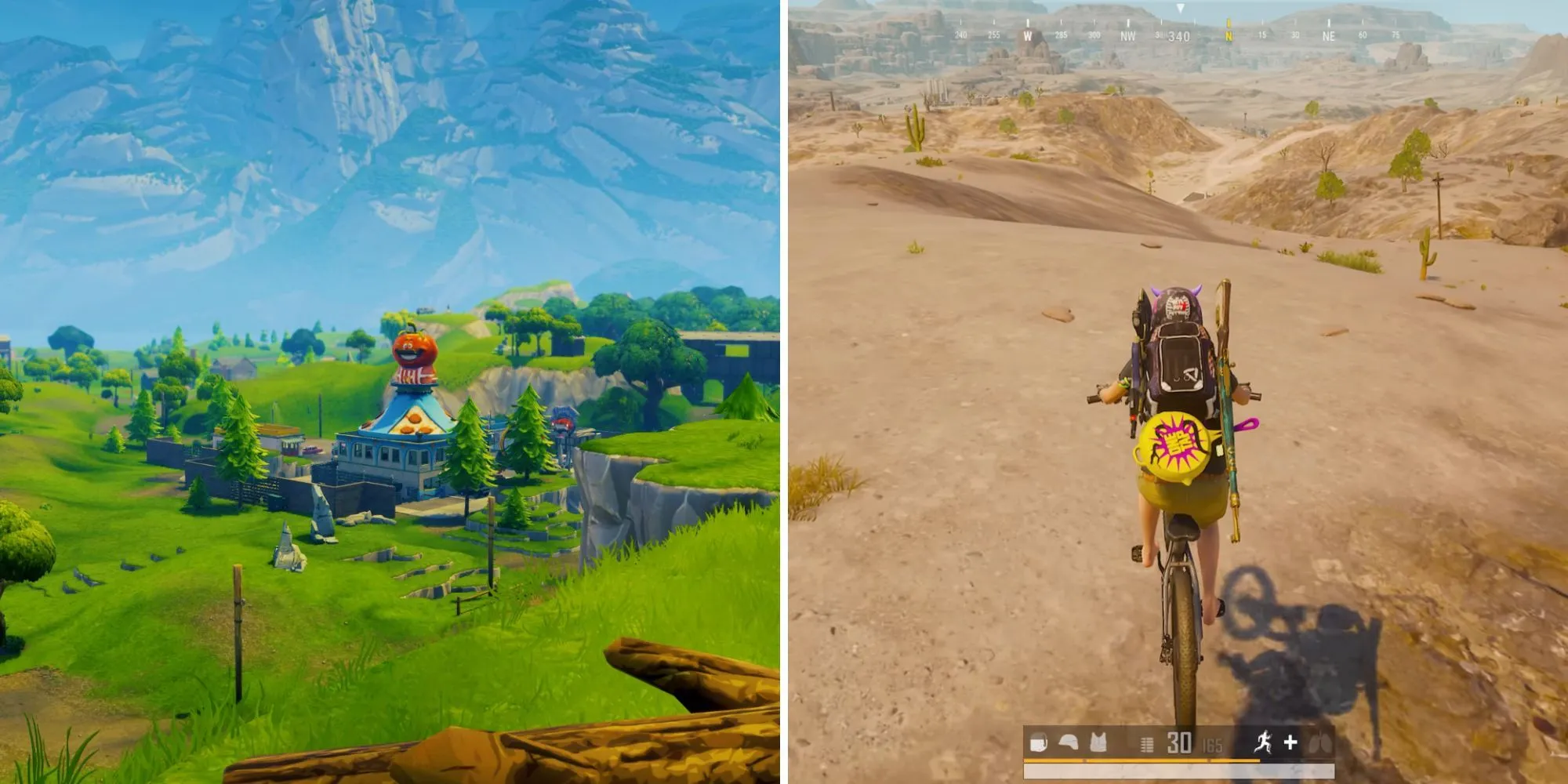 Cảnh quan rực rỡ và đồ họa hoạt hình bắt mắt của Fortnite, thể hiện sự đầu tư vào cải tiến hình ảnh và phong cách nghệ thuật độc đáo