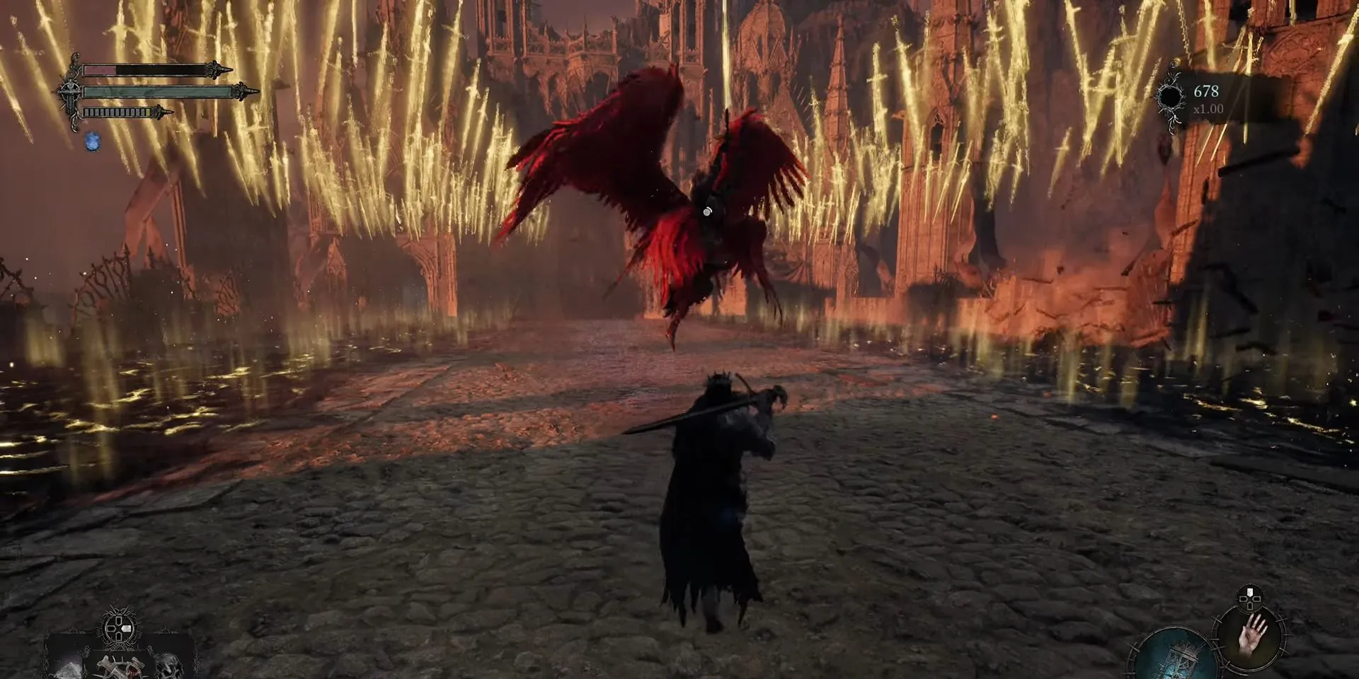 Chiến binh giao tranh với Peita, boss trong Lords of the Fallen