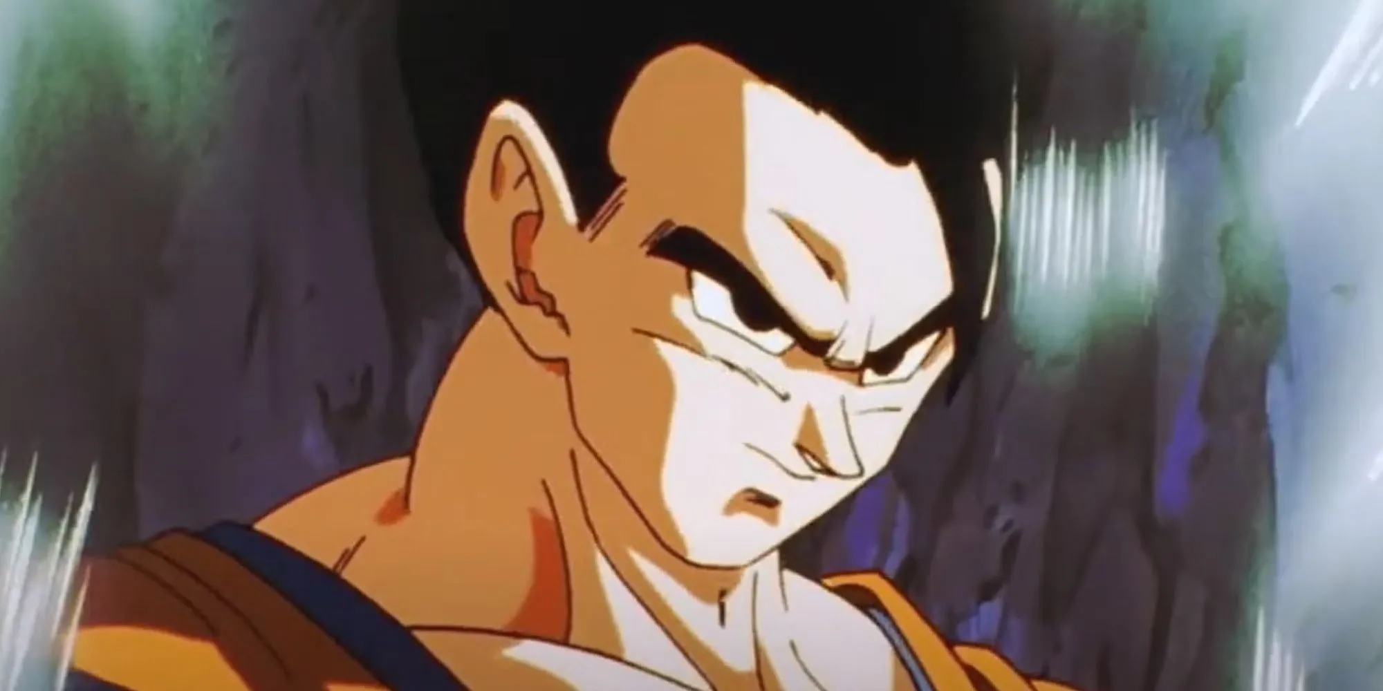 Gohan ở dạng Mystic (Ultimate) đối đầu với Majin Buu, tạm thời trở thành chiến binh mạnh nhất.