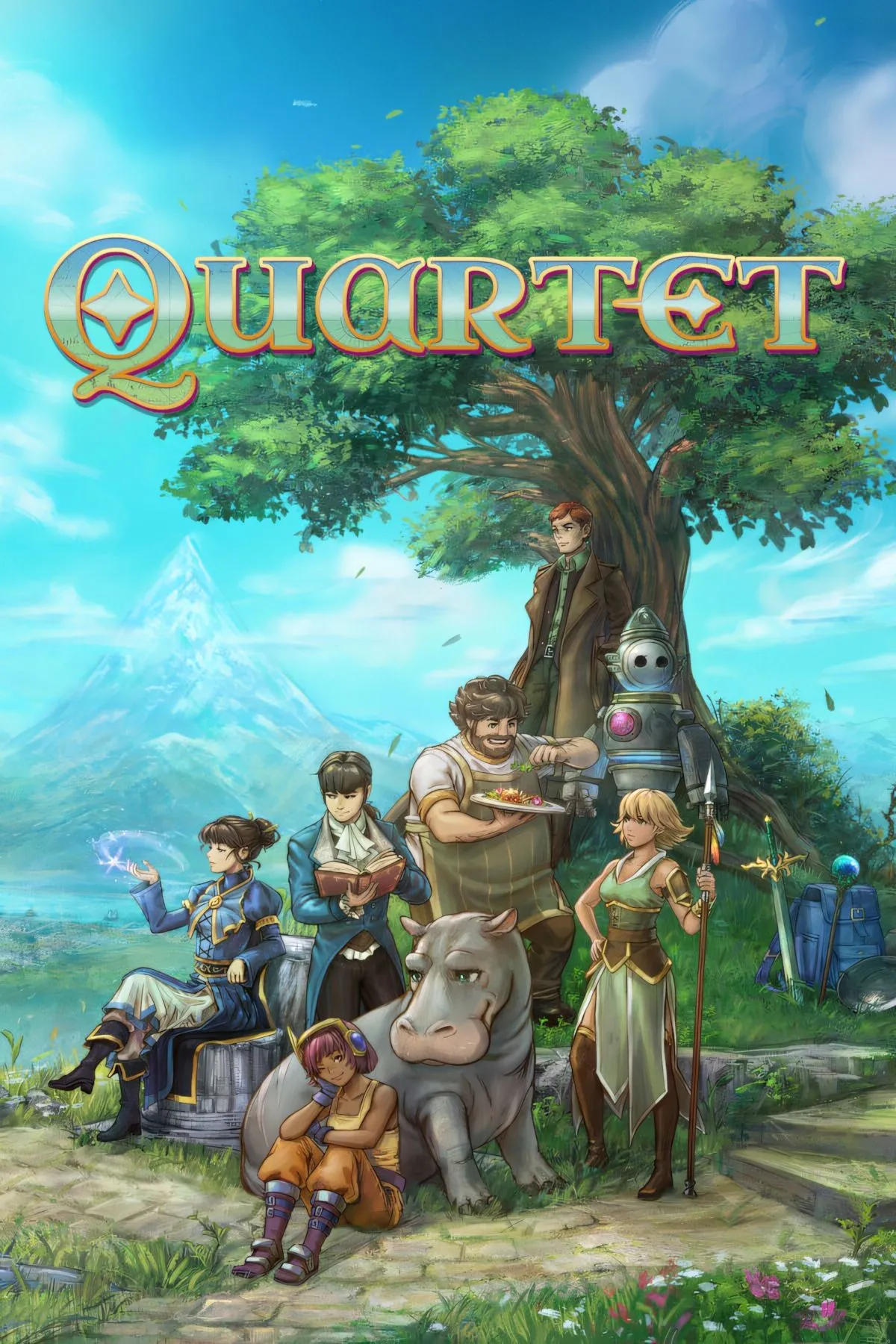 Hình ảnh nghệ thuật trang bìa của game Quartet