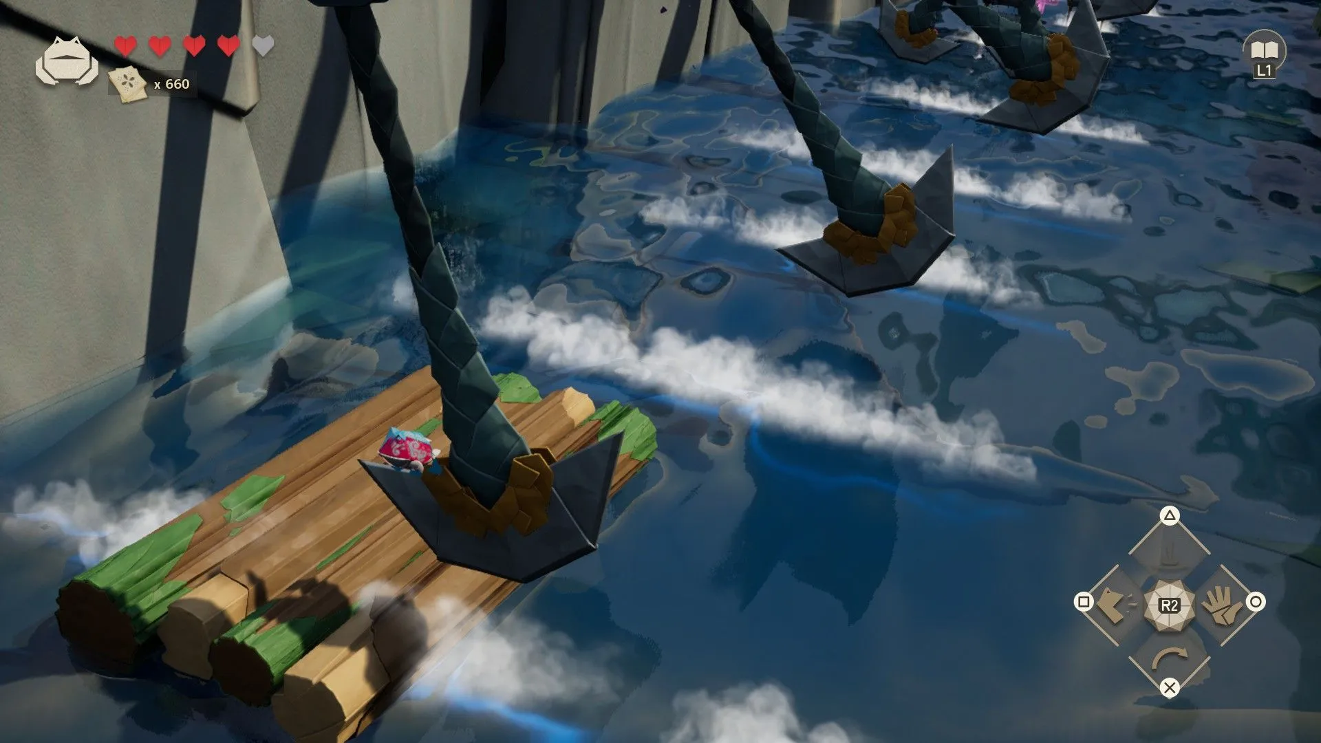 Hiro trong dạng biến hình tê tê đang lăn lộn qua các chướng ngại vật platformer