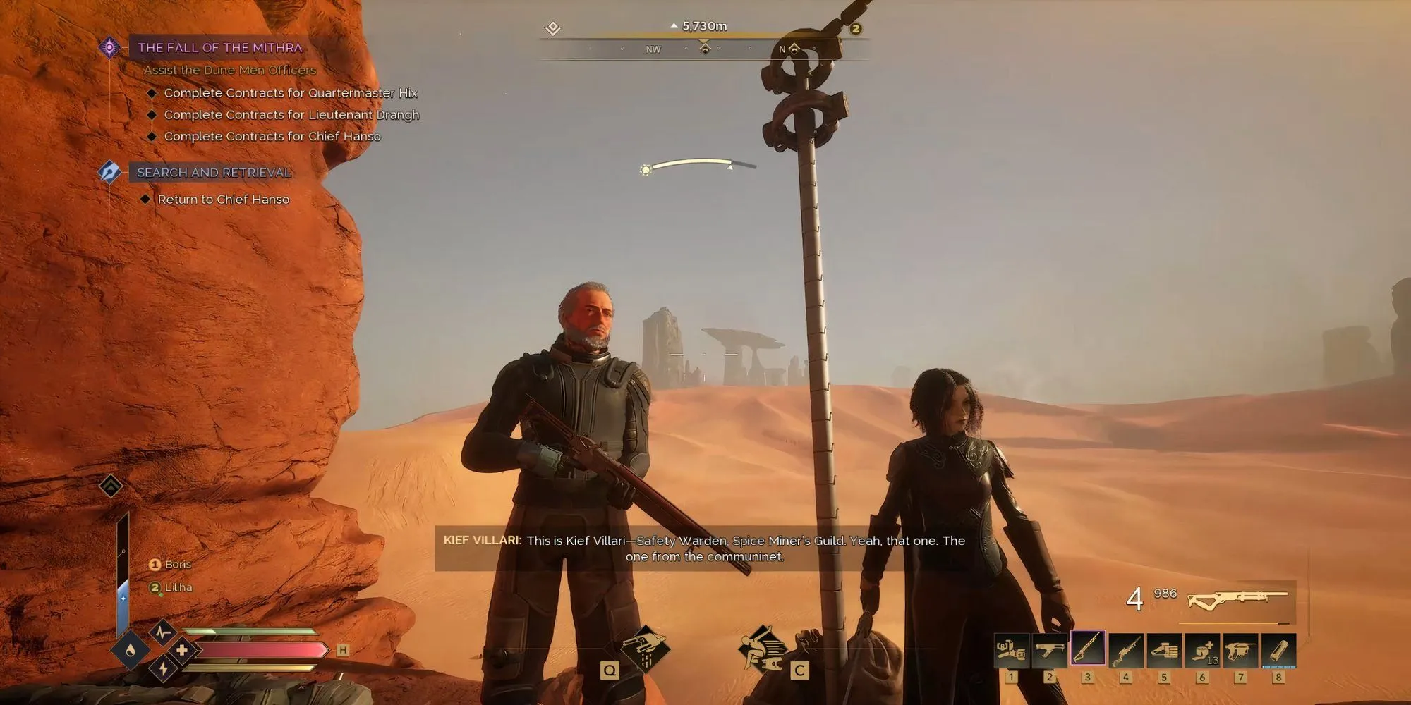 Hoàn thành hợp đồng của Chief Hanso trong DLC Dune Awakening