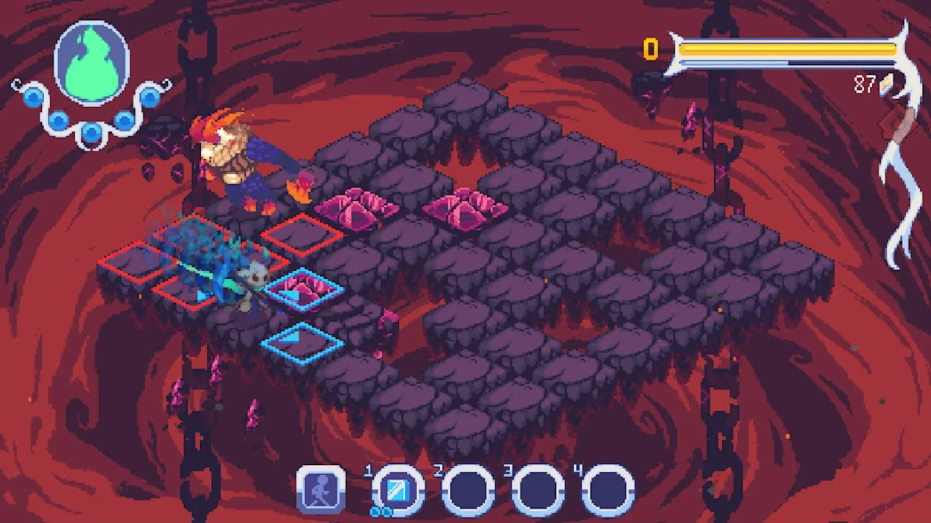 Khoảnh khắc gameplay Evertried trong môi trường hầm ngục u ám, thể hiện độ khó của game