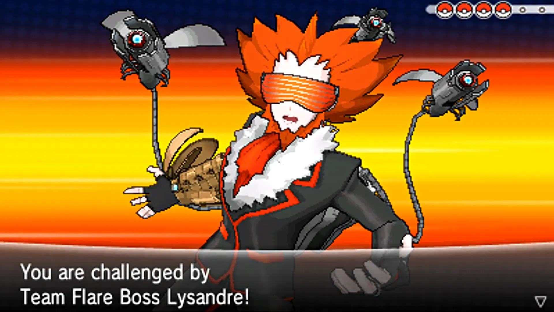 Lysandre đối mặt với người chơi trong Pokémon XY
