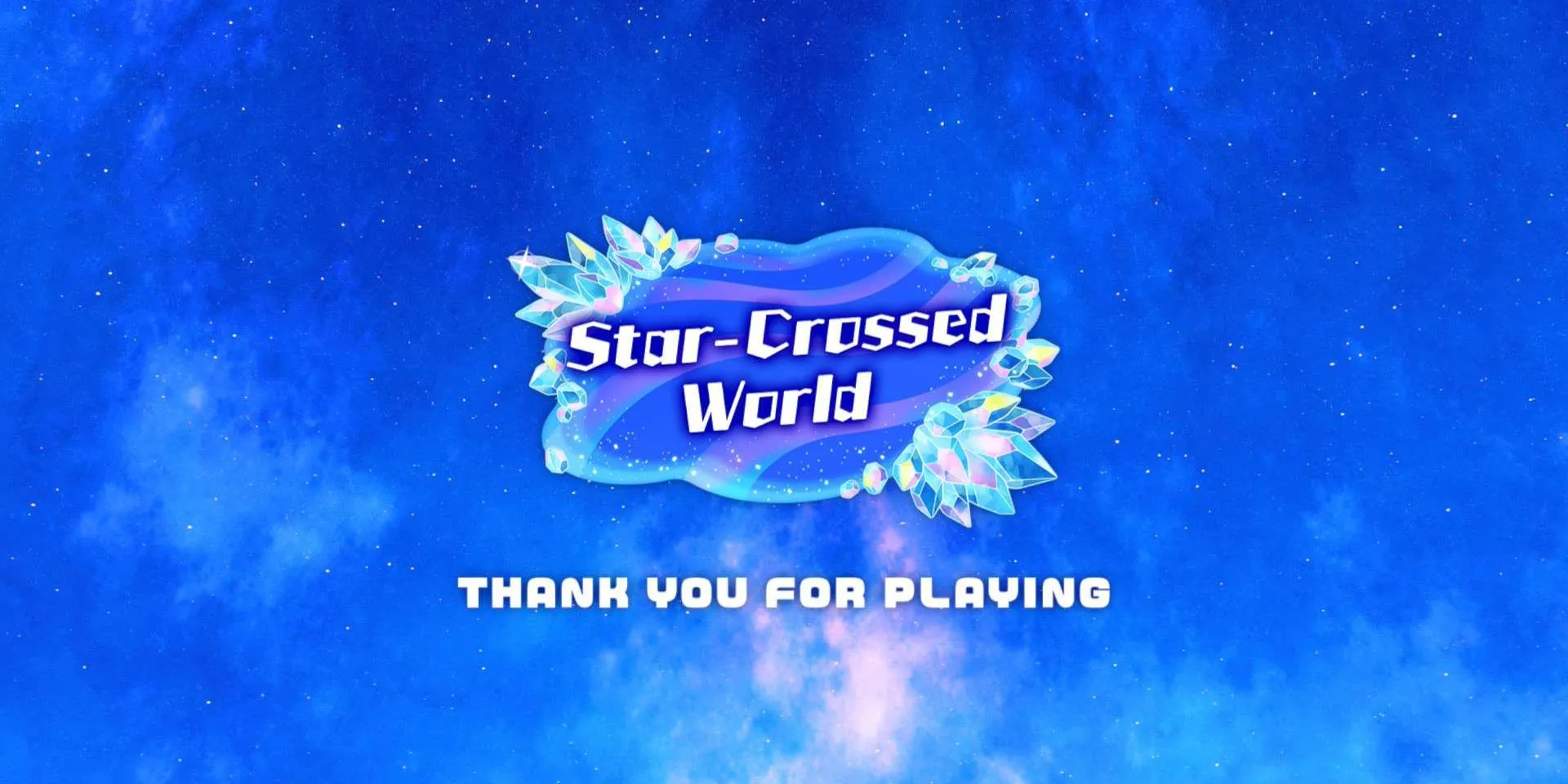 Màn hình &quot;Cảm ơn đã chơi&quot; trong Kirby: Star-Crossed World, khép lại hành trình khám phá.
