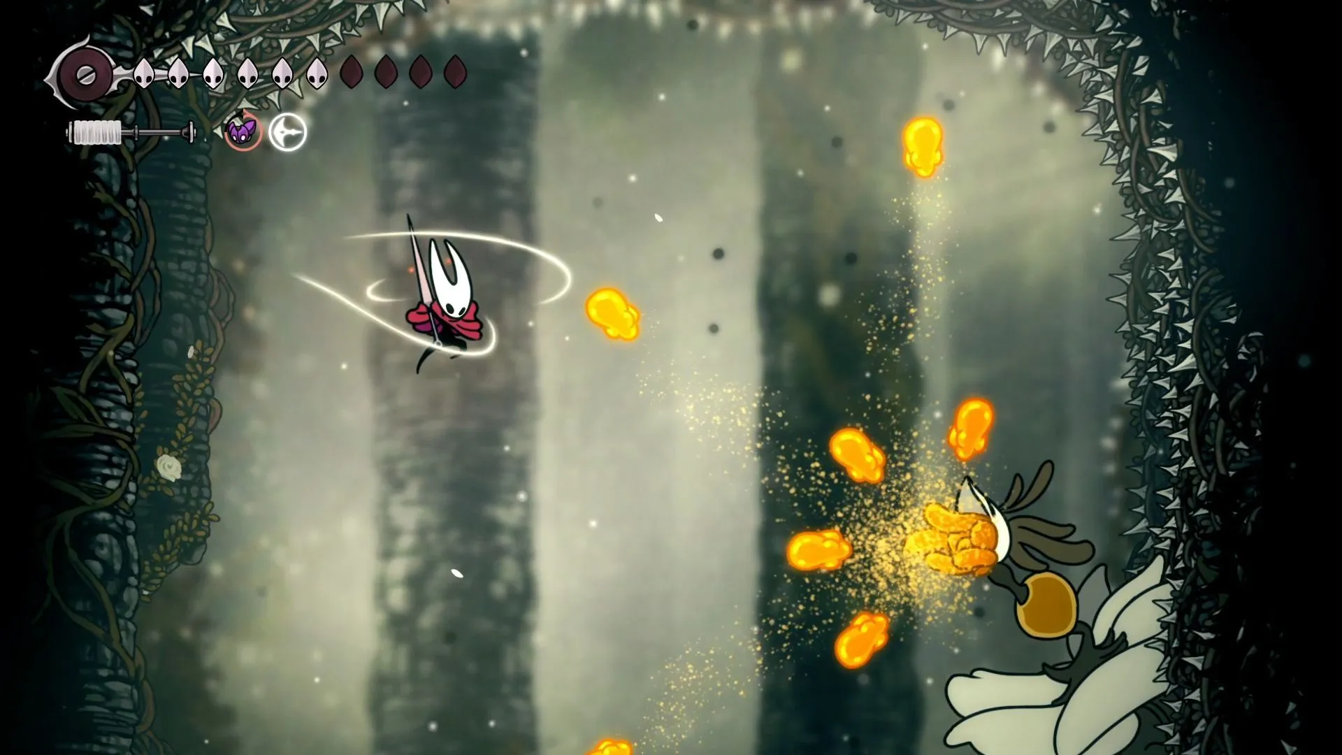 Nyleth Hollow Knight Silksong phun đạn phấn hoa (Pollen Projectiles): Cách né đòn và giữ vị thế an toàn
