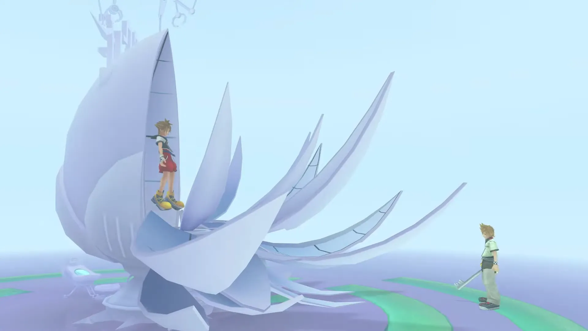 Roxas và Sora đứng cạnh nhau, đối lập trong Kingdom Hearts 2