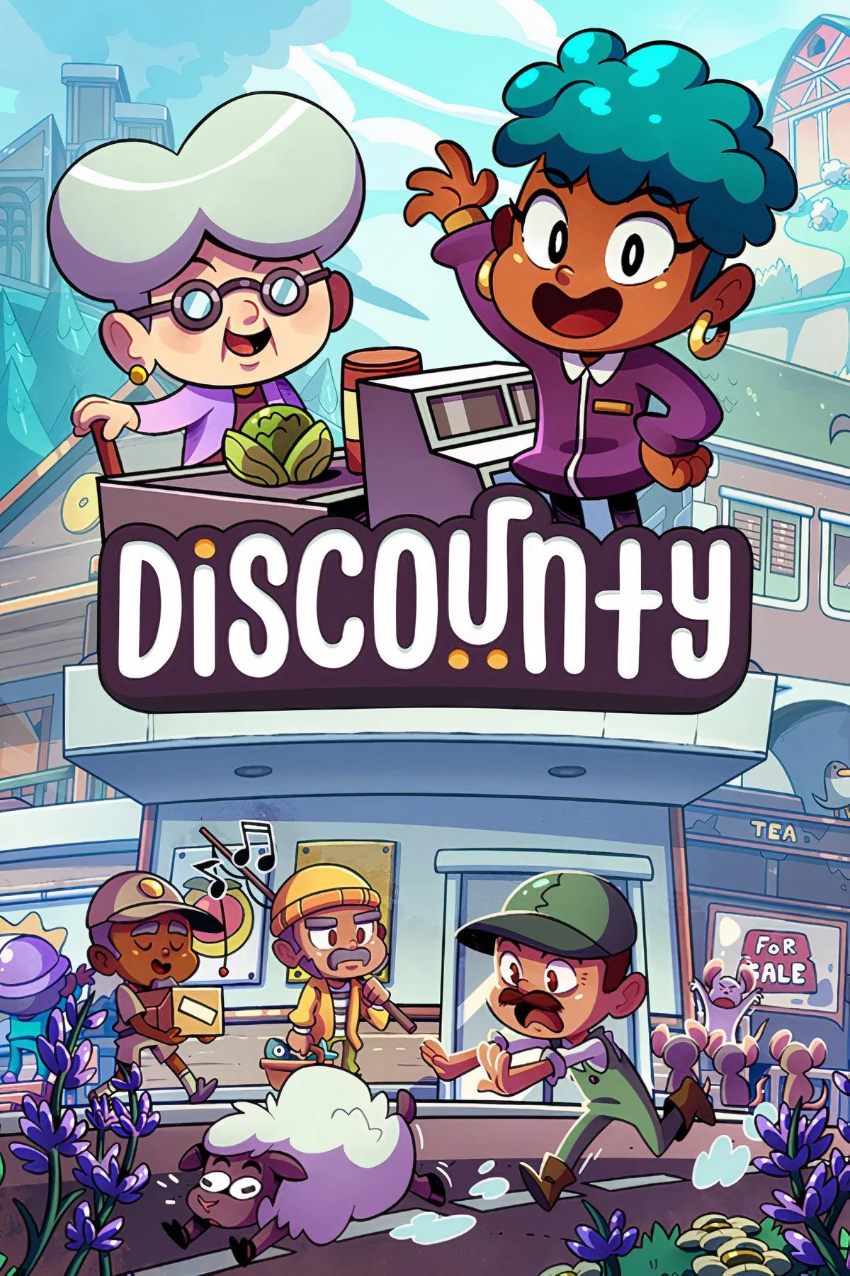 Tóm tắt đánh giá game Discounty với điểm số 7.5/10 và các nền tảng phát hành, thể hiện tiềm năng nhưng còn hạn chế